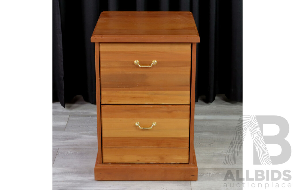 Hardwood Two Drawer Filing Cabinet