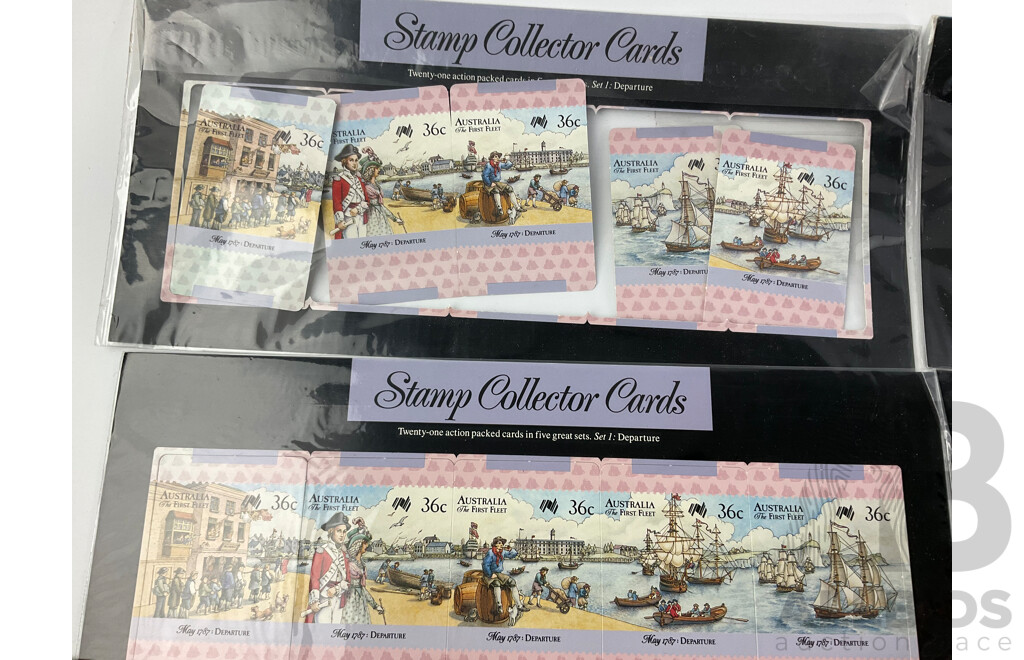 Australian 1987-1988 Stamp Collector Cards Including Living Together and First Fleet