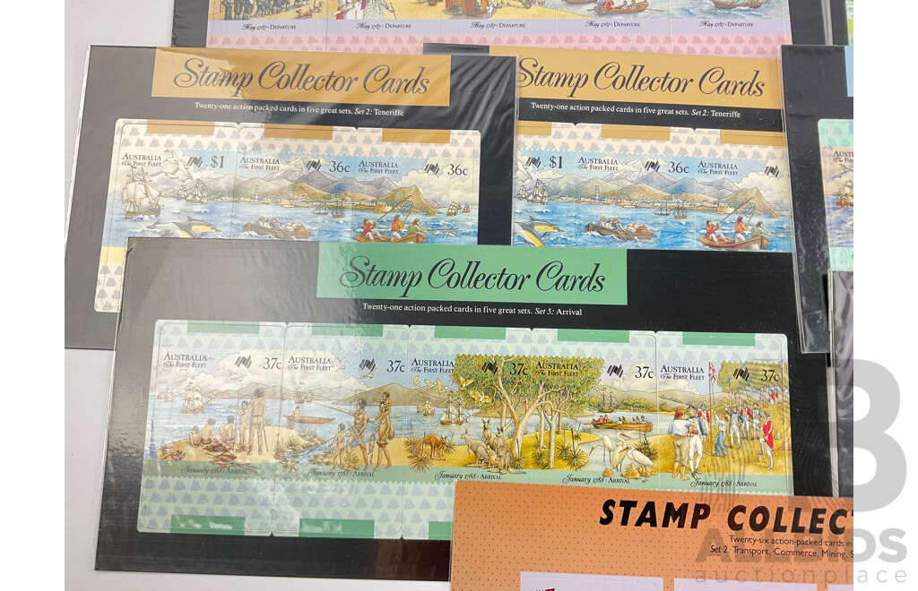 Australian 1987-1988 Stamp Collector Cards Including Living Together and First Fleet