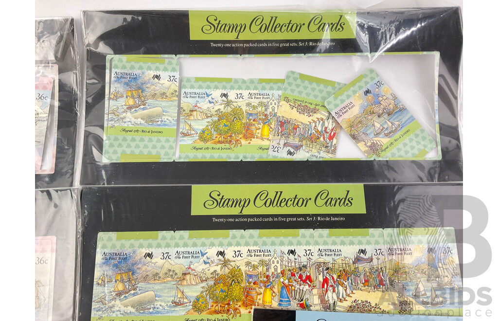 Australian 1987-1988 Stamp Collector Cards Including Living Together and First Fleet