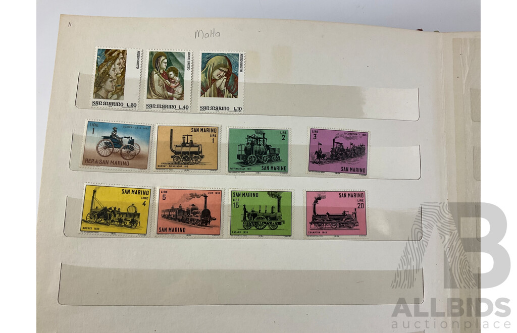 Collection of Mostly European Cancelled Stamps Including Greece, Hungary, Poland, Romania, San Marino and More