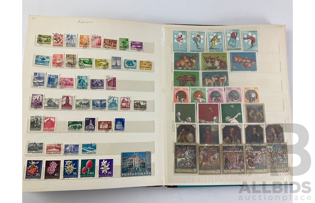 Collection of Mostly European Cancelled Stamps Including Greece, Hungary, Poland, Romania, San Marino and More