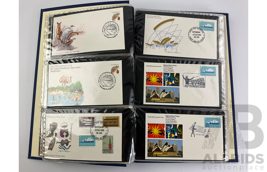 Album of Australian First Day Covers, Examples From 1970 to 1983 Including 1970 Fiftieth Anniversary of Qantas - Approximately 90