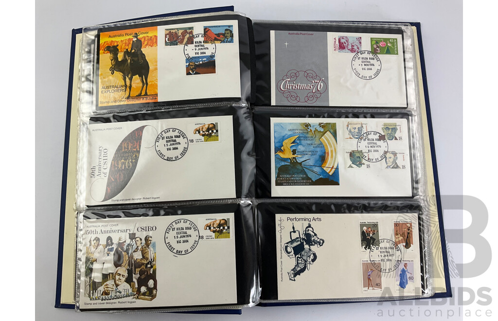 Album of Australian First Day Covers, Examples From 1970 to 1983 Including 1970 Fiftieth Anniversary of Qantas - Approximately 90