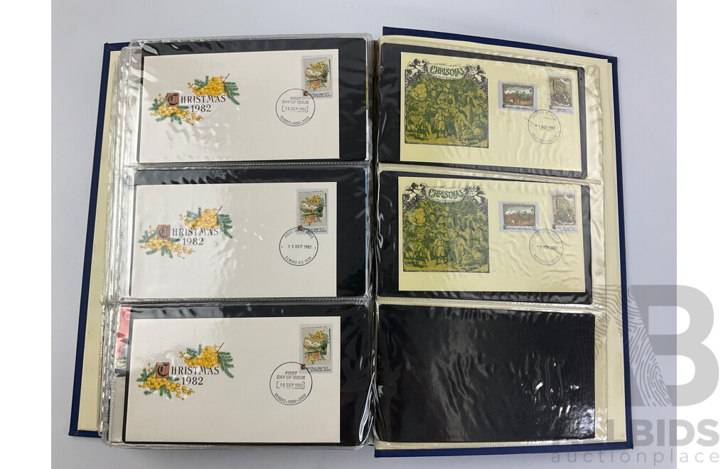 Album of Australian First Day Covers, Examples From 1970 to 1983 Including 1970 Fiftieth Anniversary of Qantas - Approximately 90