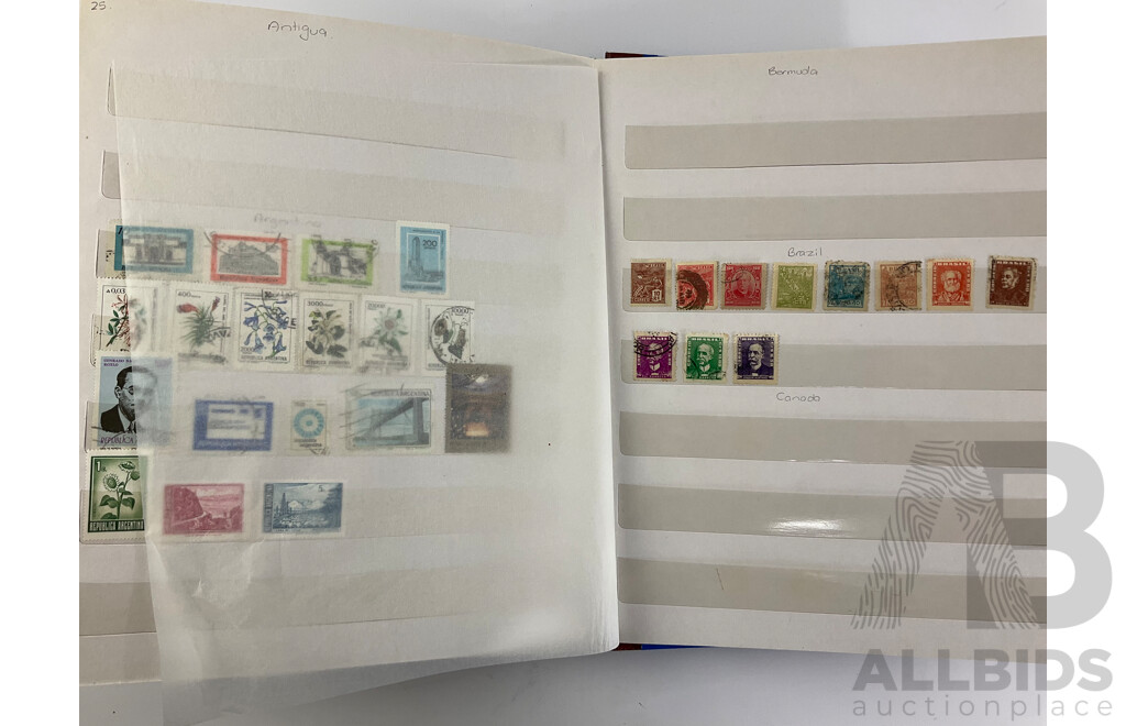 Album of Cancelled International Stamps Including Egypt, Japan, Mongolia, Malaysia, India, Ajman, Philippines, Thailand, Vietnam and More