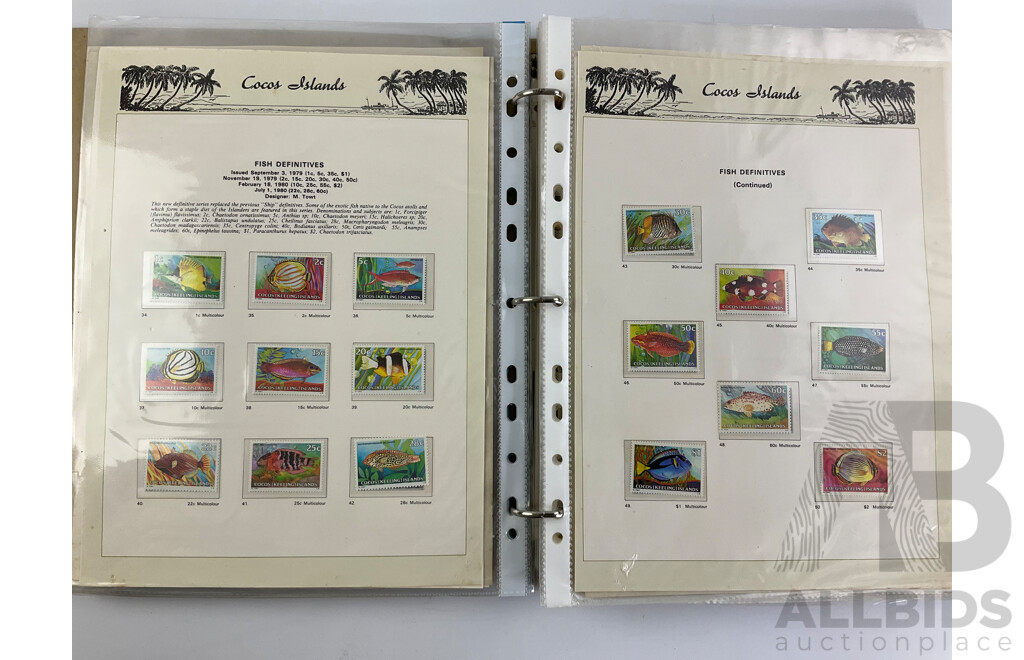 Album of Seven Seas Cocos Islands Mint Stamps and Sheets, Complete 1963-1987, After 1987 Sporadic