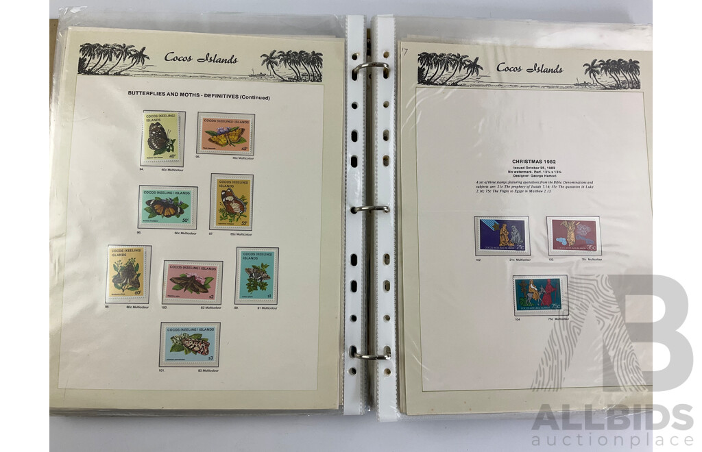 Album of Seven Seas Cocos Islands Mint Stamps and Sheets, Complete 1963-1987, After 1987 Sporadic