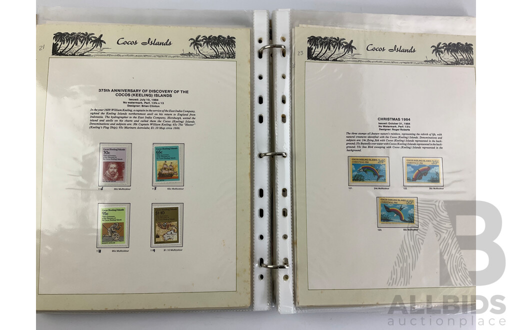 Album of Seven Seas Cocos Islands Mint Stamps and Sheets, Complete 1963-1987, After 1987 Sporadic