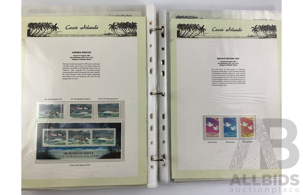 Album of Seven Seas Cocos Islands Mint Stamps and Sheets, Complete 1963-1987, After 1987 Sporadic