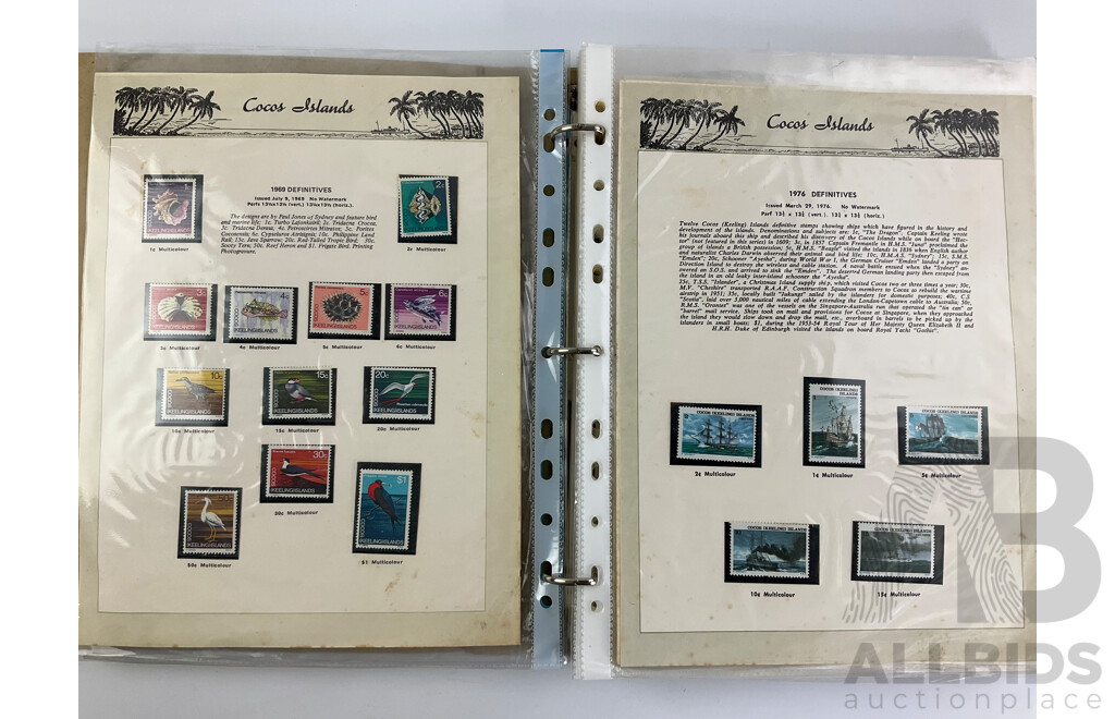 Album of Seven Seas Cocos Islands Mint Stamps and Sheets, Complete 1963-1987, After 1987 Sporadic