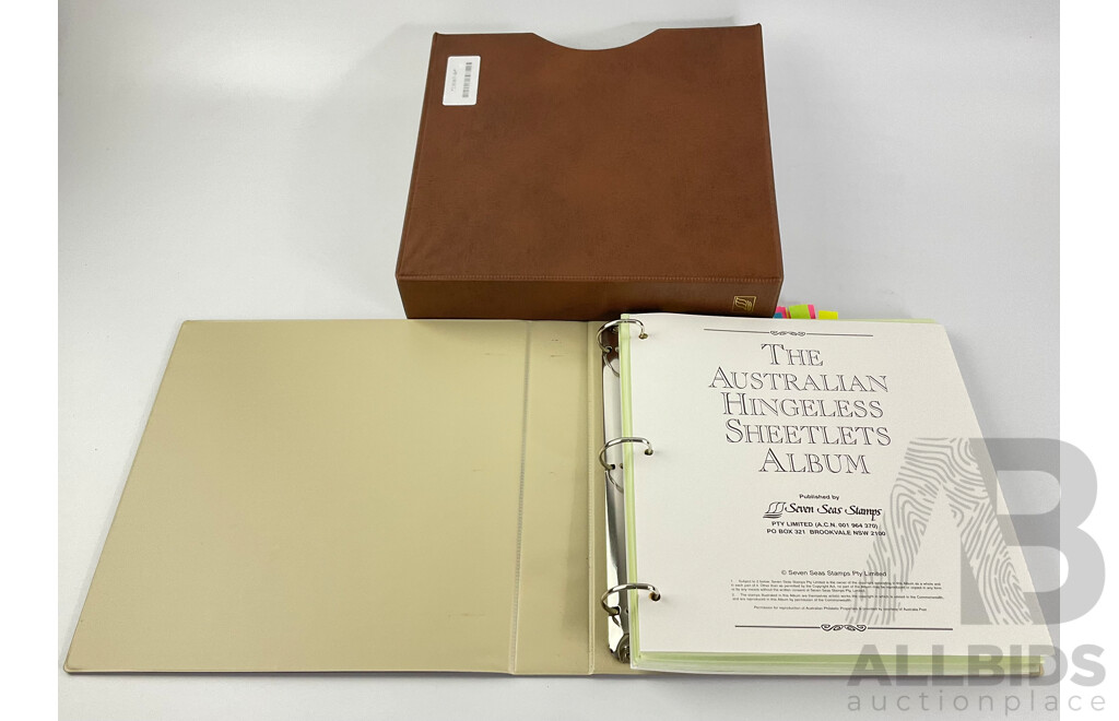 Australian Seven Seas Hingeless Sheetlet Album, Mint Stamps Incomplete - Face Value $100