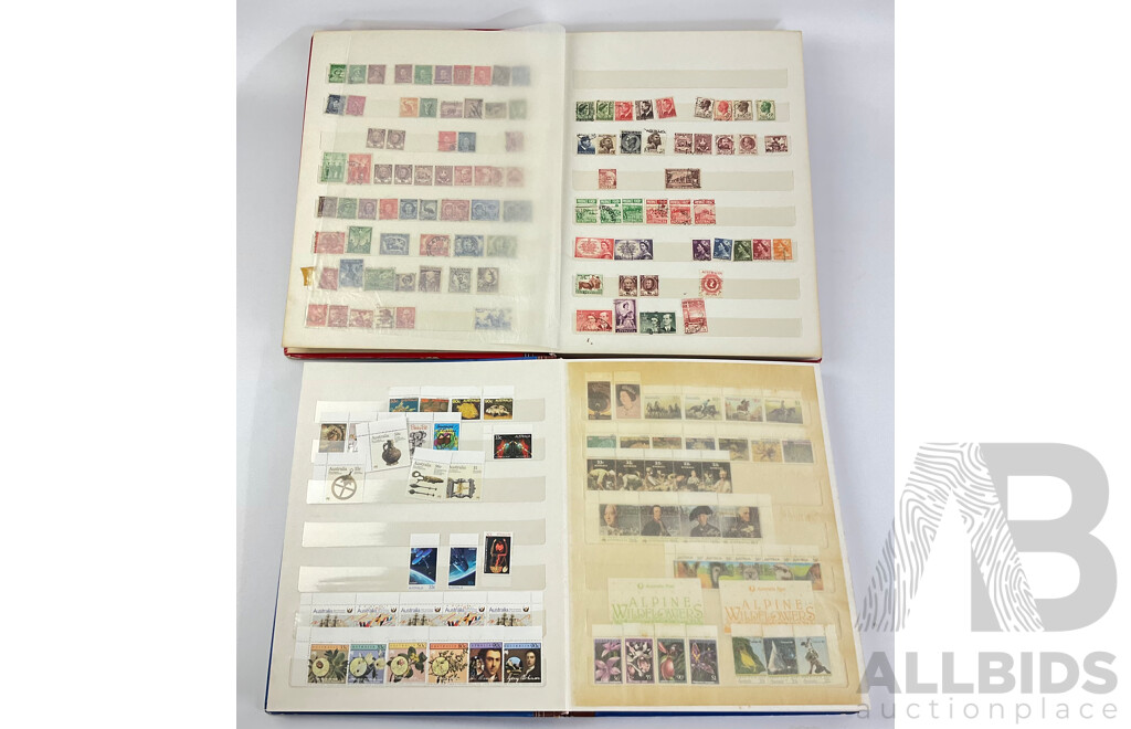 Two Albums of Australian Cancelled Stamps, Examples 1946 to 1979 and Mint Stamps 1984 to 1993 - Face Value $200