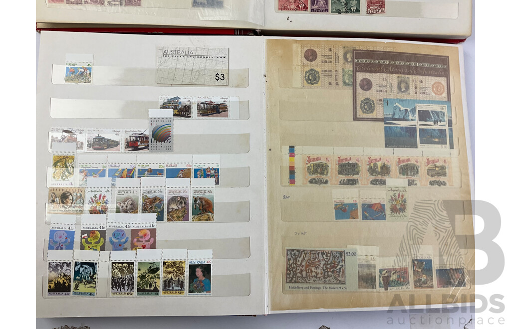 Two Albums of Australian Cancelled Stamps, Examples 1946 to 1979 and Mint Stamps 1984 to 1993 - Face Value $200