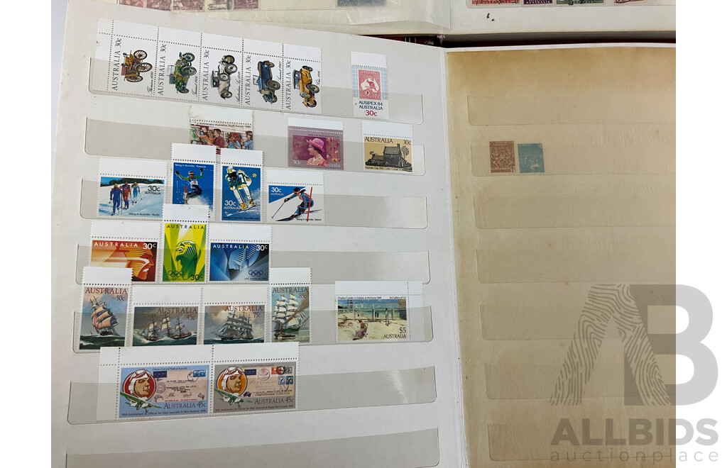 Two Albums of Australian Cancelled Stamps, Examples 1946 to 1979 and Mint Stamps 1984 to 1993 - Face Value $200