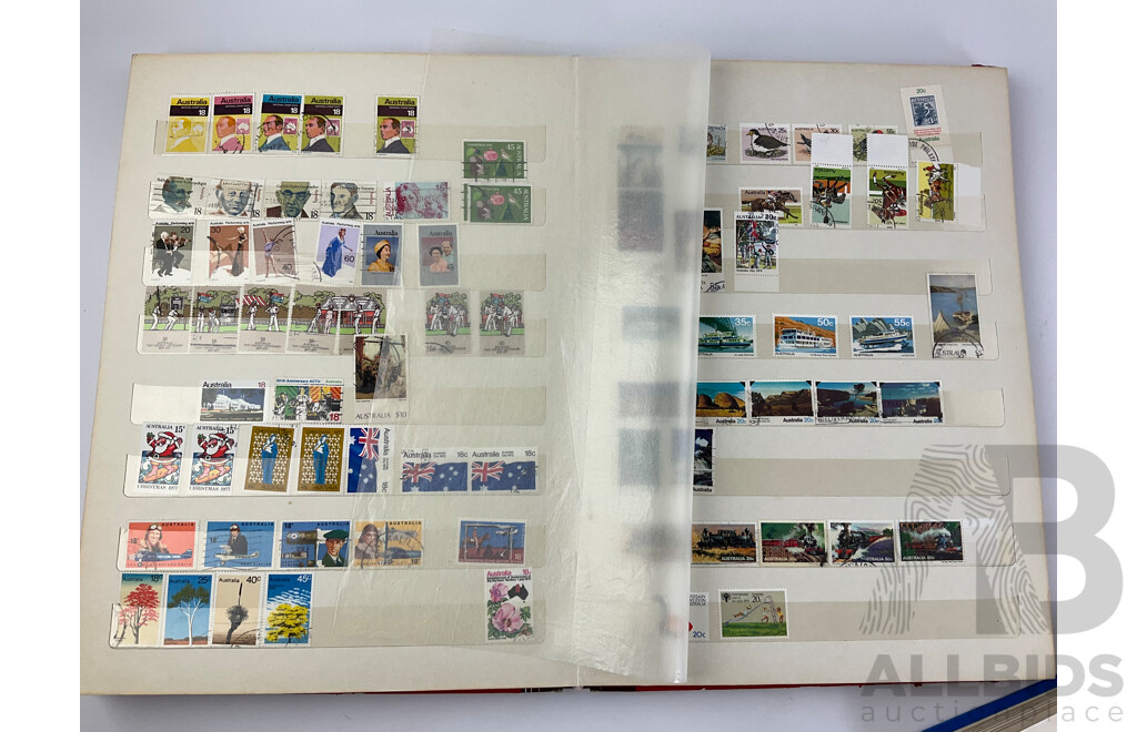 Two Albums of Australian Cancelled Stamps, Examples 1946 to 1979 and Mint Stamps 1984 to 1993 - Face Value $200