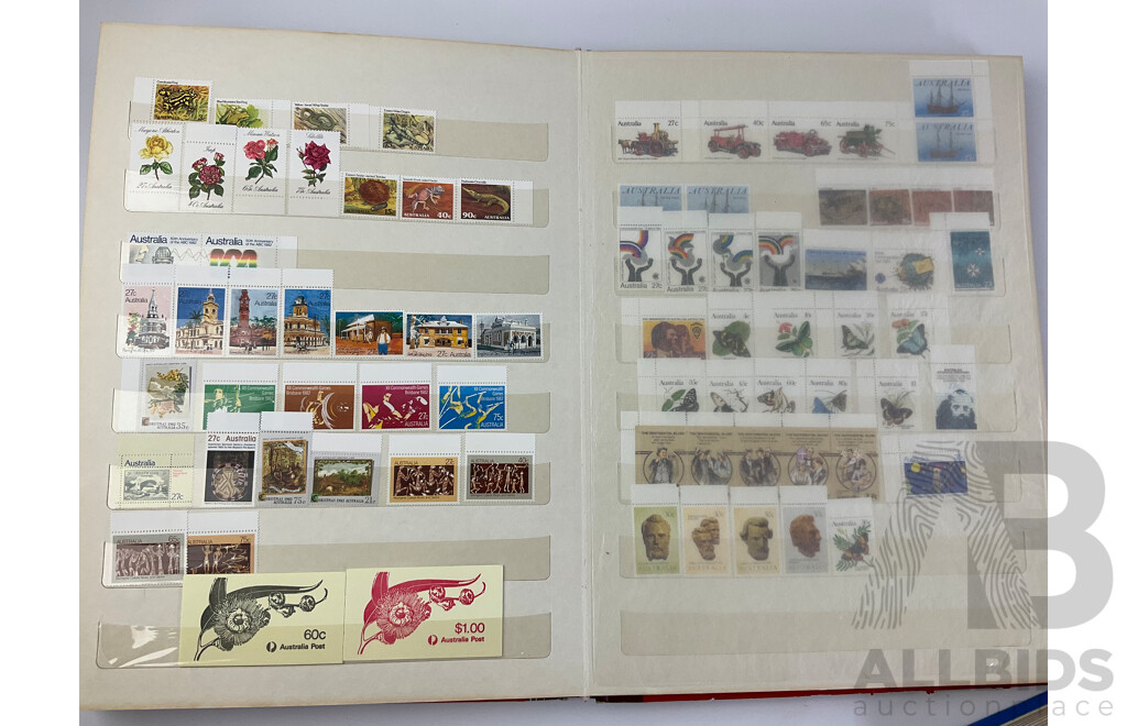 Two Albums of Australian Cancelled Stamps, Examples 1946 to 1979 and Mint Stamps 1984 to 1993 - Face Value $200