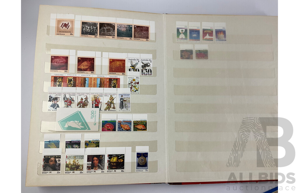 Two Albums of Australian Cancelled Stamps, Examples 1946 to 1979 and Mint Stamps 1984 to 1993 - Face Value $200