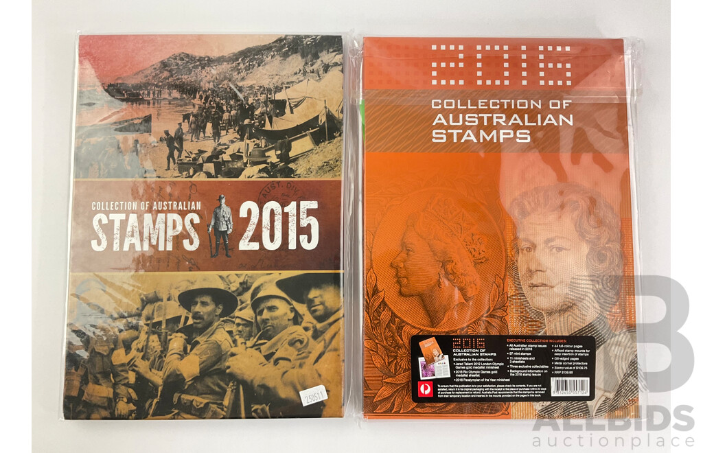 Australian 2015 and 2016 Collection of Australian Stamps Albums - Face Value $248