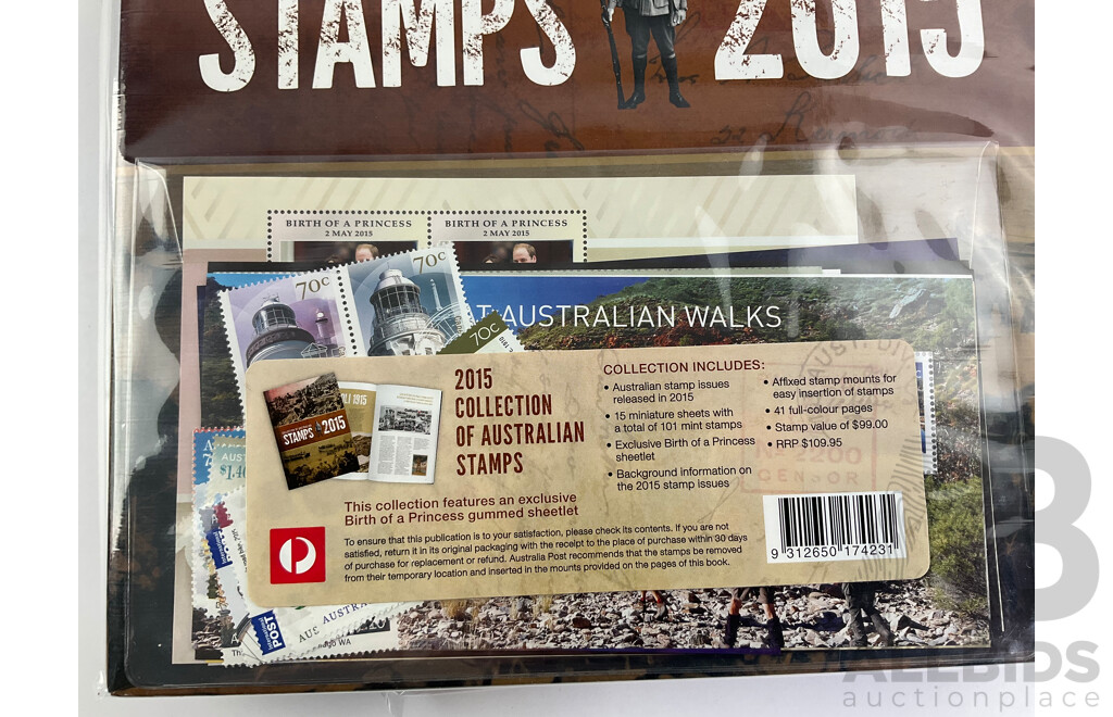 Australian 2015 and 2016 Collection of Australian Stamps Albums - Face Value $248