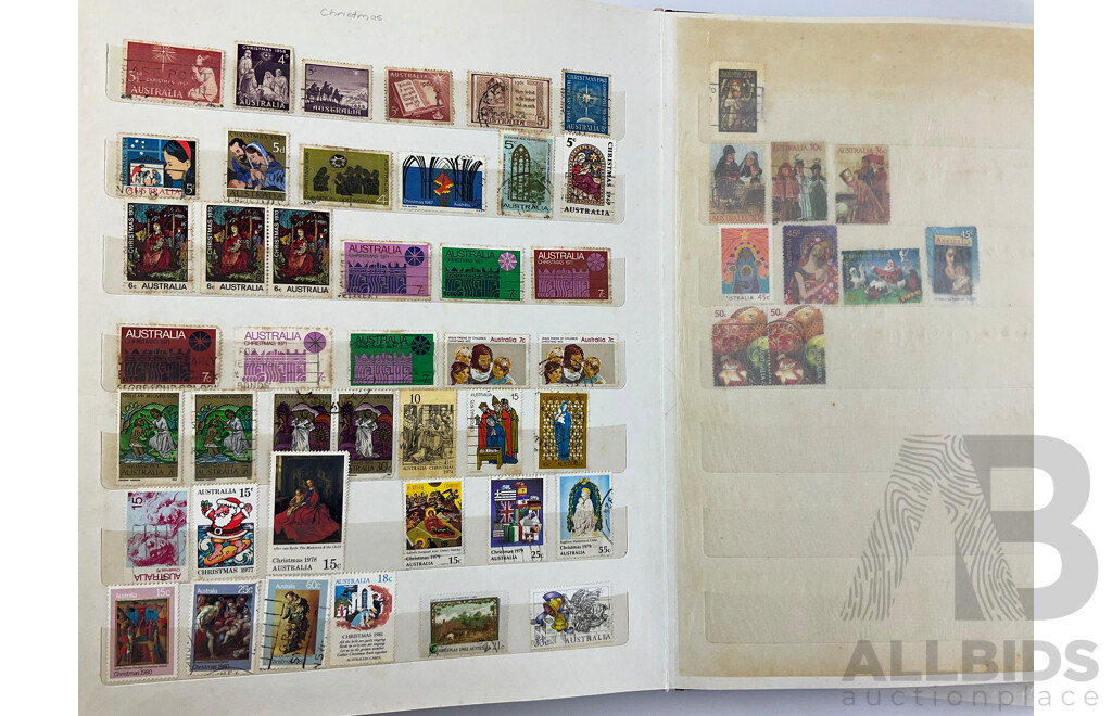 Album of Australian Cancelled Stamps, Examples From 1934 to 1999 with Disney Stamps From Grenada, Antigua and Barbuda, Sierra Leone