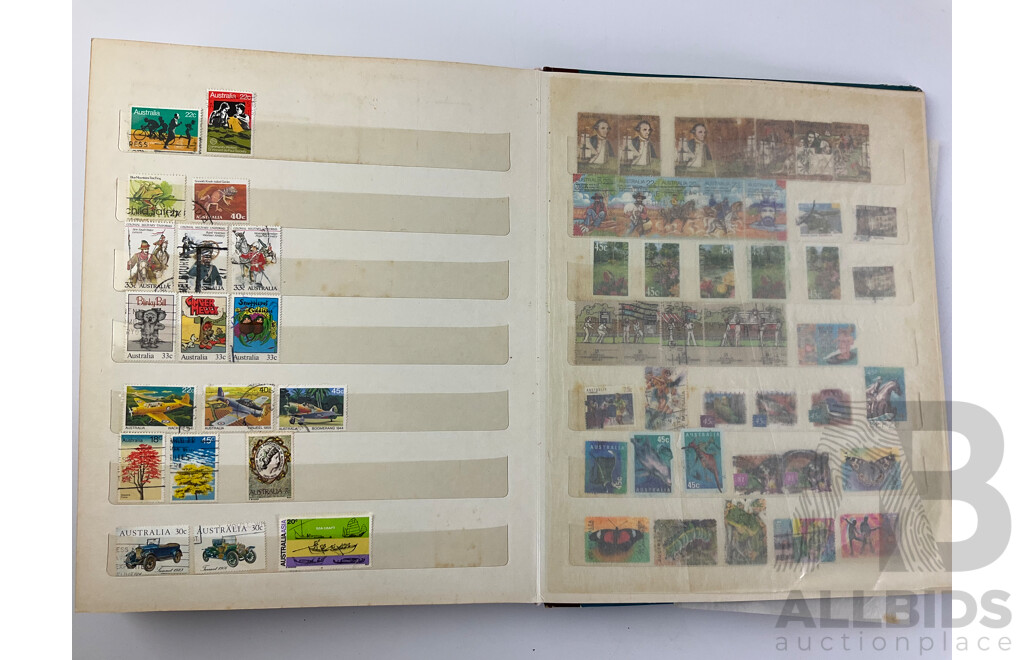 Album of Australian Cancelled Stamps, Examples From 1934 to 1999 with Disney Stamps From Grenada, Antigua and Barbuda, Sierra Leone