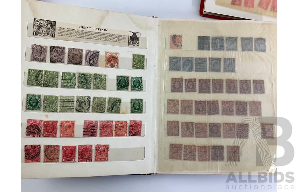 Three Albums of Cancelled United Kingdom Stamps Pre Decimal/Decimal Including QV, KGV, KGVI, QE2, Christmas, Many Multiples