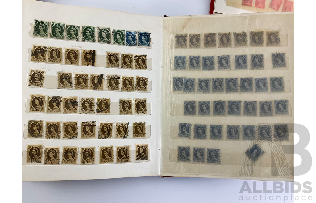 Three Albums of Cancelled United Kingdom Stamps Pre Decimal/Decimal Including QV, KGV, KGVI, QE2, Christmas, Many Multiples