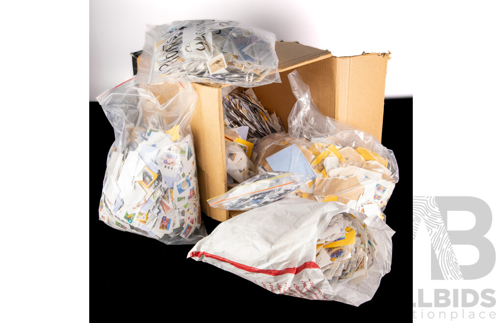 Large Quantity of Cancelled Australian Stamps, Examples Spanning 1980's to 2000's - Approximately 5.3 Kilograms