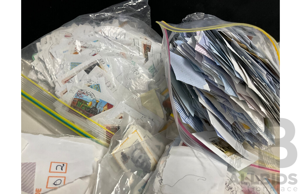 Collection of Australian Cancelled Stamps, Examples Spanning Predecimal to 2010's, Approximately 5.5 Kilograms