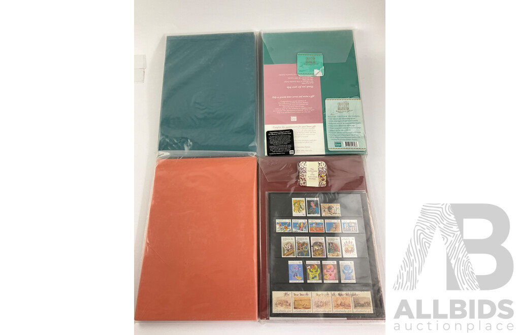 Australian 'The Collection' Annual Stamp Albums, Consecutive 1990 - 1999 - Face Value $417