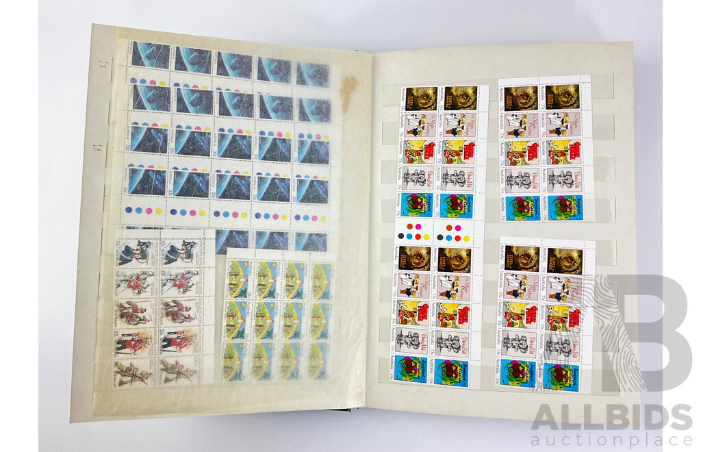 Australian 1980's Mint Stamp Gutter Strips Including Bicentennial, Terra Australis, Victoria 150th Anniversary and More - Face Value Over $400