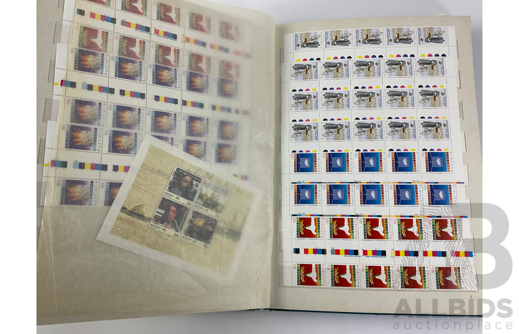 Australian 1980's Mint Stamp Gutter Strips Including Bicentennial, Terra Australis, Victoria 150th Anniversary and More - Face Value Over $400