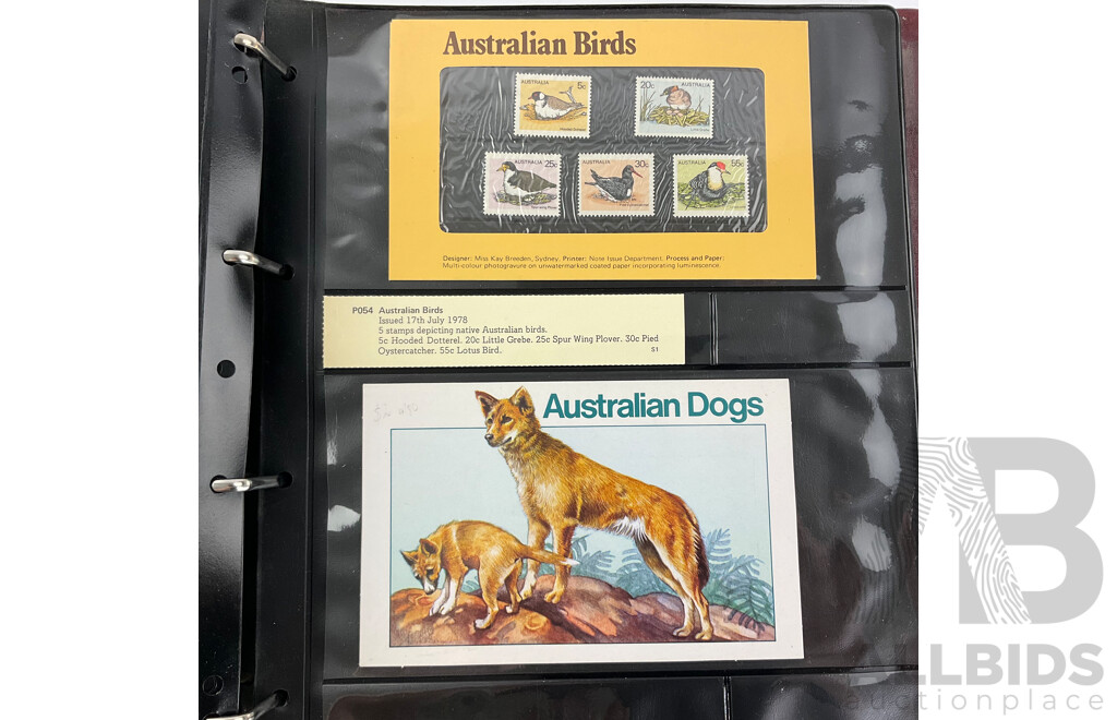 Album of Australian Stamp Packs and First Day Covers Including Test Cricket Centenary, Silver Jubilee, National Stamp Week 1977, Selected Issues, Stamp Week 1980 and More