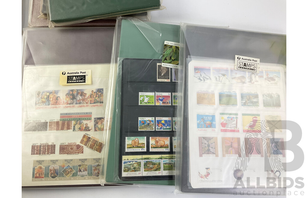 Australian 'The Collection' Annual Stamp Albums, Consecutive 1981 to 1989 - Face Value $227