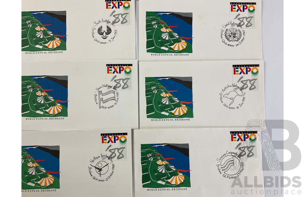 Australian 1988 World Expo Envelopes with Momentous Event Stamps(16)