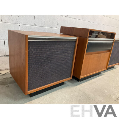 Vintage Teak Turntable Suite by ROLLS with Detached Speakers- Record Player and Radio