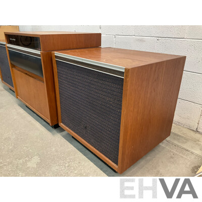 Vintage Teak Turntable Suite by ROLLS with Detached Speakers- Record Player and Radio