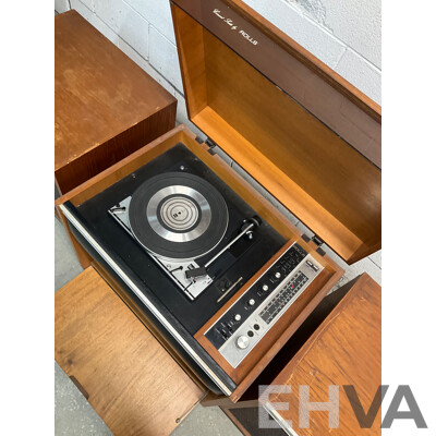 Vintage Teak Turntable Suite by ROLLS with Detached Speakers- Record Player and Radio