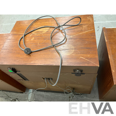 Vintage Teak Turntable Suite by ROLLS with Detached Speakers- Record Player and Radio