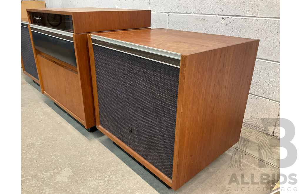 Vintage Teak Turntable Suite by ROLLS with Detached Speakers- Record Player and Radio