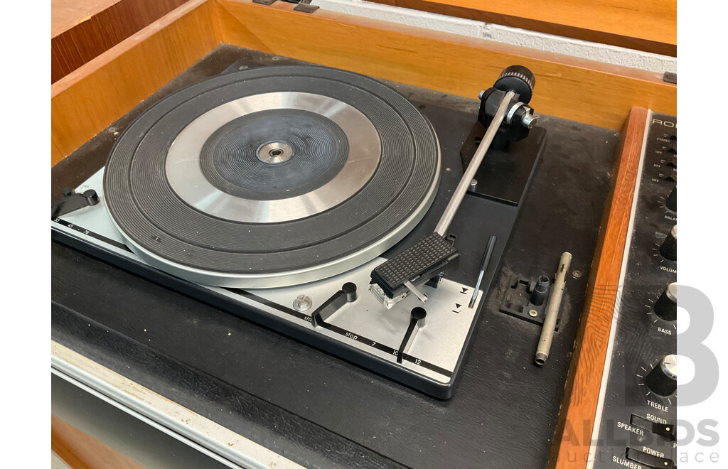 Vintage Teak Turntable Suite by ROLLS with Detached Speakers- Record Player and Radio