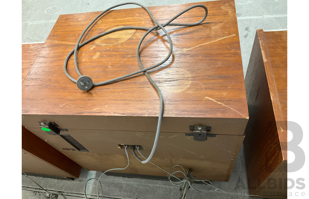 Vintage Teak Turntable Suite by ROLLS with Detached Speakers- Record Player and Radio