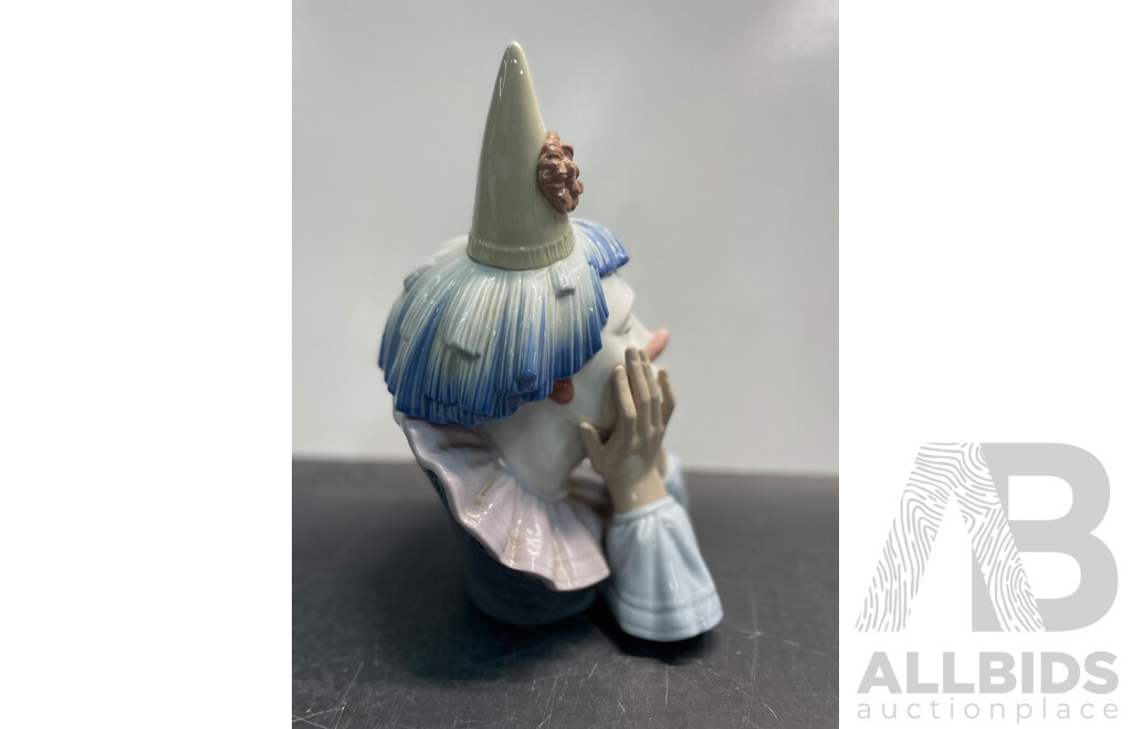 LLADRO Daisa 1981 Spain - Sad Clown Jester Head Bust Porcelain Figurine