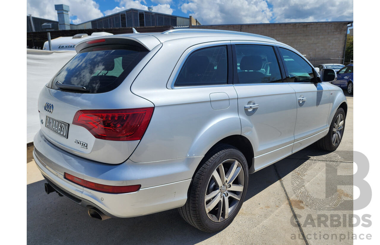 8/2012 Audi Q7 3.0 TDI Quattro MY12 4d Wagon Silver Or Chrome 3.0L