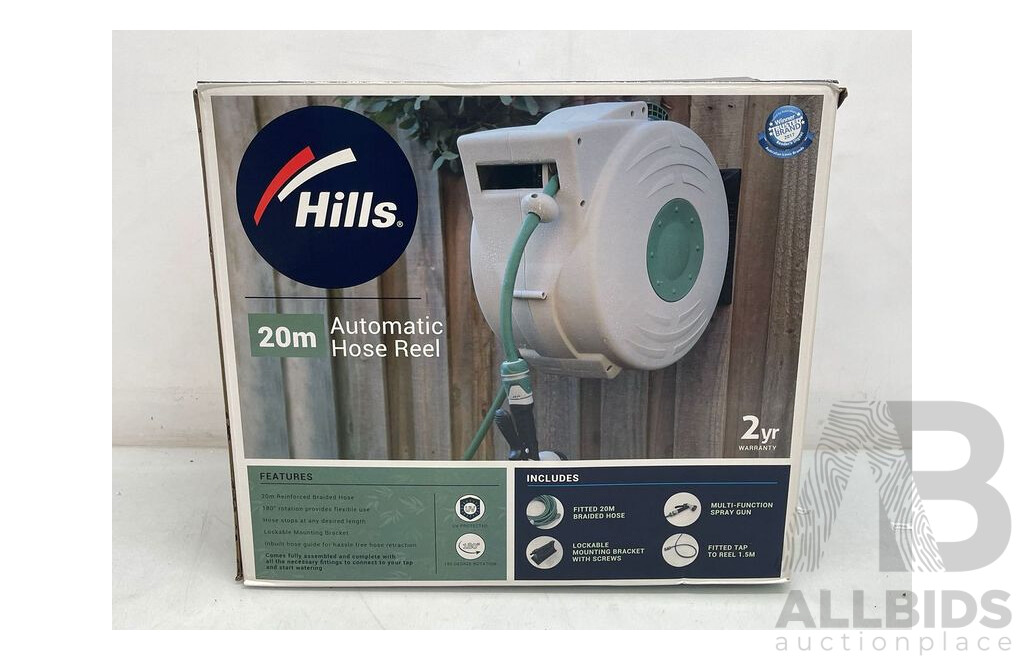 Hills 20mtr Automatic Hose Reel - Brand New