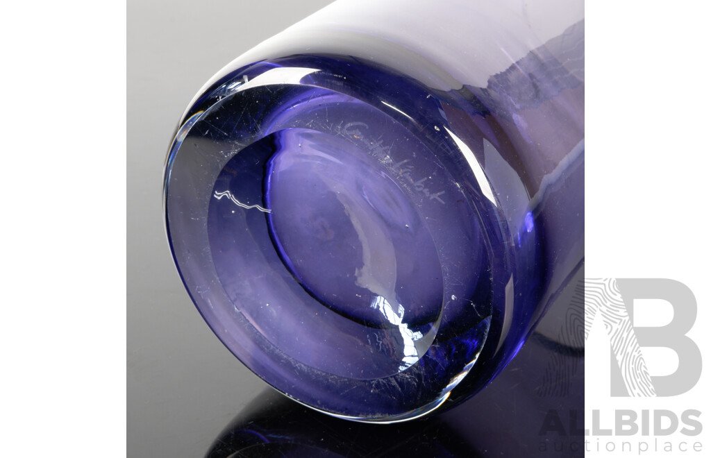 Very Heavy Amethyst Art Glass Vase