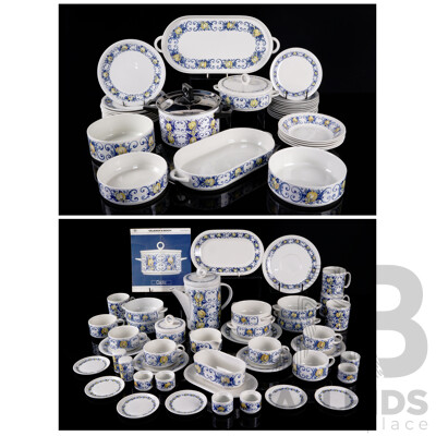 Large Vintage 75 Piece Villeroy & Boch Porcelain Dinner Service in Cadiz Pattern