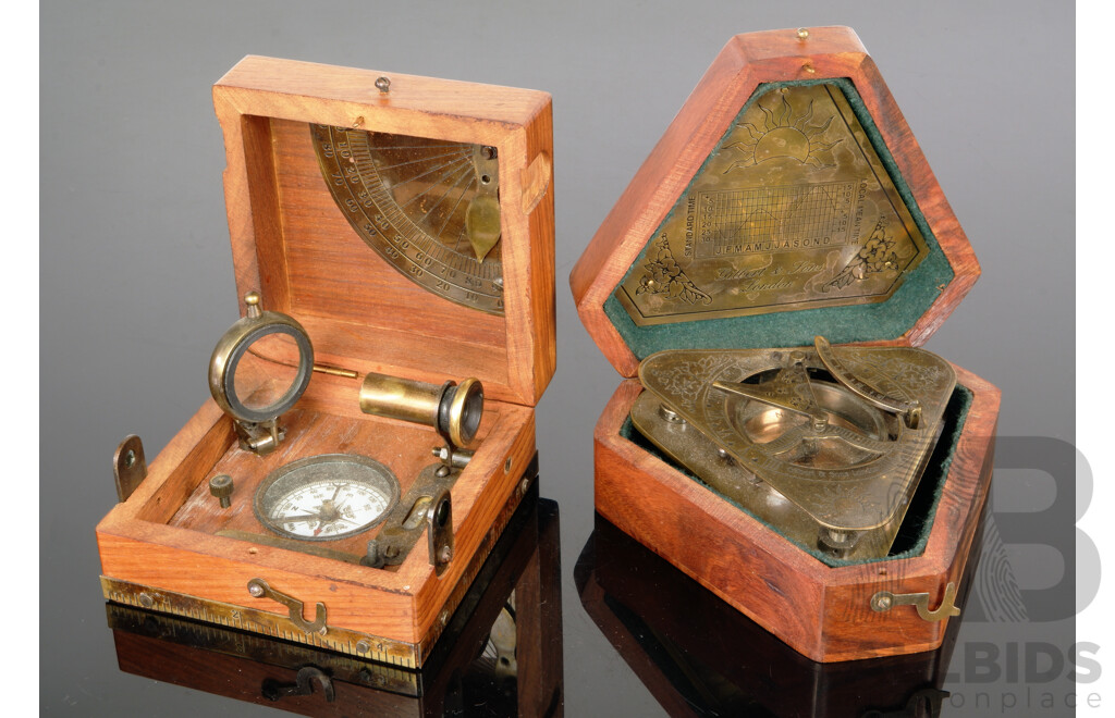 Antique Style Gilbert & Sons Sundial Compass and Case with T. Cooke & Sons Clinometer