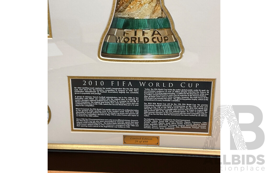 Framed 2010 FIFA World Cup with COA 29/499 - 110 X81 Cm